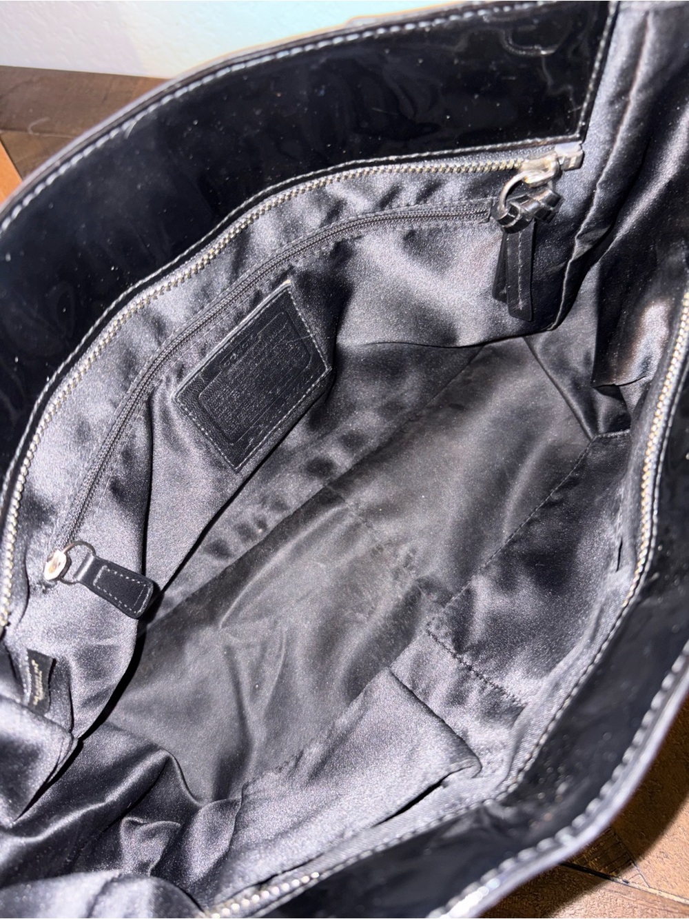 Coach Black Patent Leather Signature Tote - Picture 10 of 10
